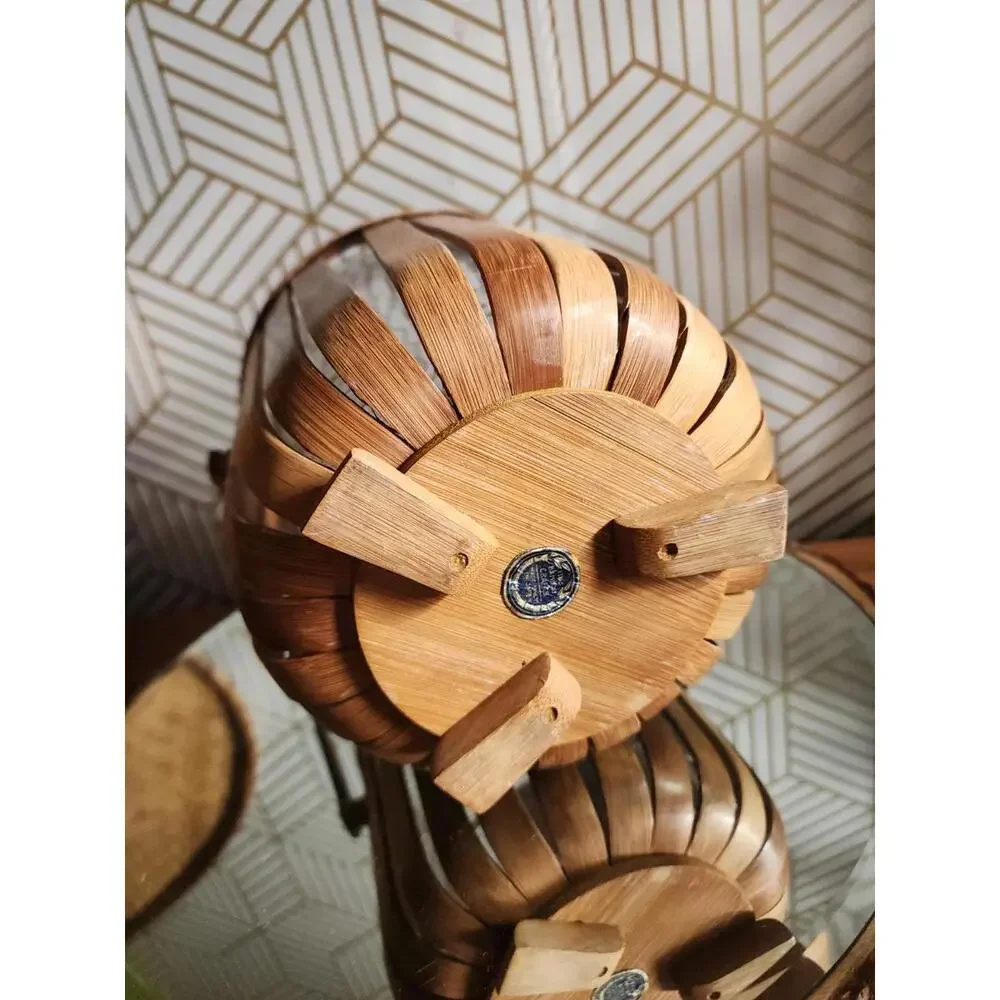 Vintage Bamboo And Glass Ice Bucket With Lid